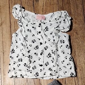 Lucky Brand Kids White and Black Floral Top